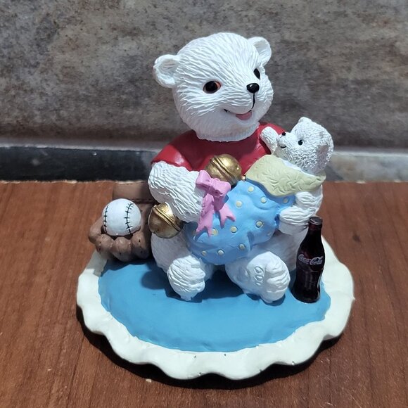 Coca Cola Polar Bear Cubs Little Boys Are The Best Figurine 1996 - Picture 1 of 11